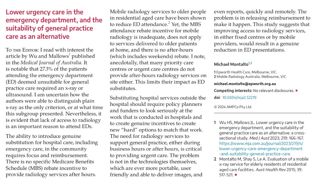 Chart from the Australian Health Review paper on lower urgency care
