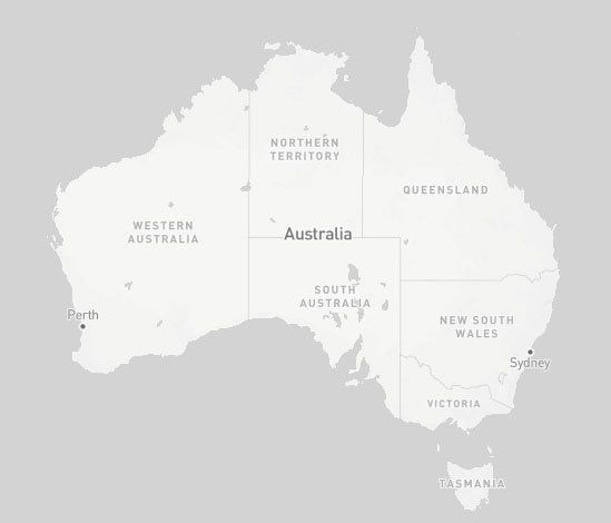 Map of Australia showing Mobile Radiology service locations